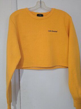 Peace Collective LA Lakers Basketball Cropped Crewneck Sweatshirt Gold Women's M